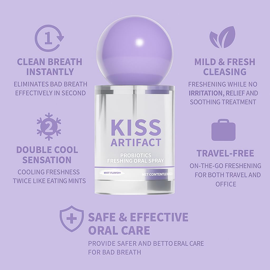 Oral Spray – Fresh Breath Support, Cooling & Refreshing Effect, Compact Travel-Friendly Design – Ideal for On-The-Go Breath Freshening (2Pack)