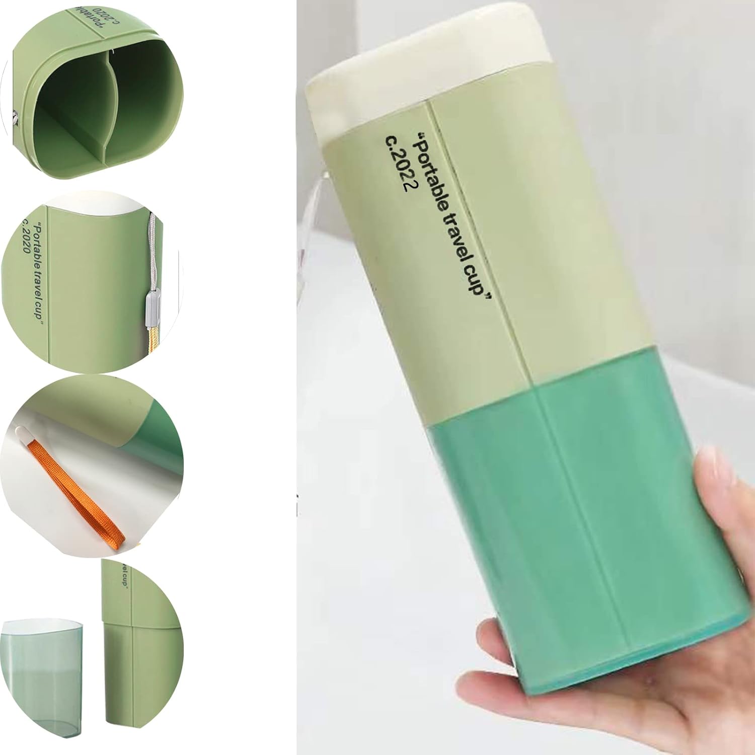 Toothbrush Travel Case, Portable Travel Toothbrush Holder, Multifunction Toothbrushes Toothpaste Set with Cup, Toothbrush Case for Traveling, Camping, School, Business and Daily Uses (Green)