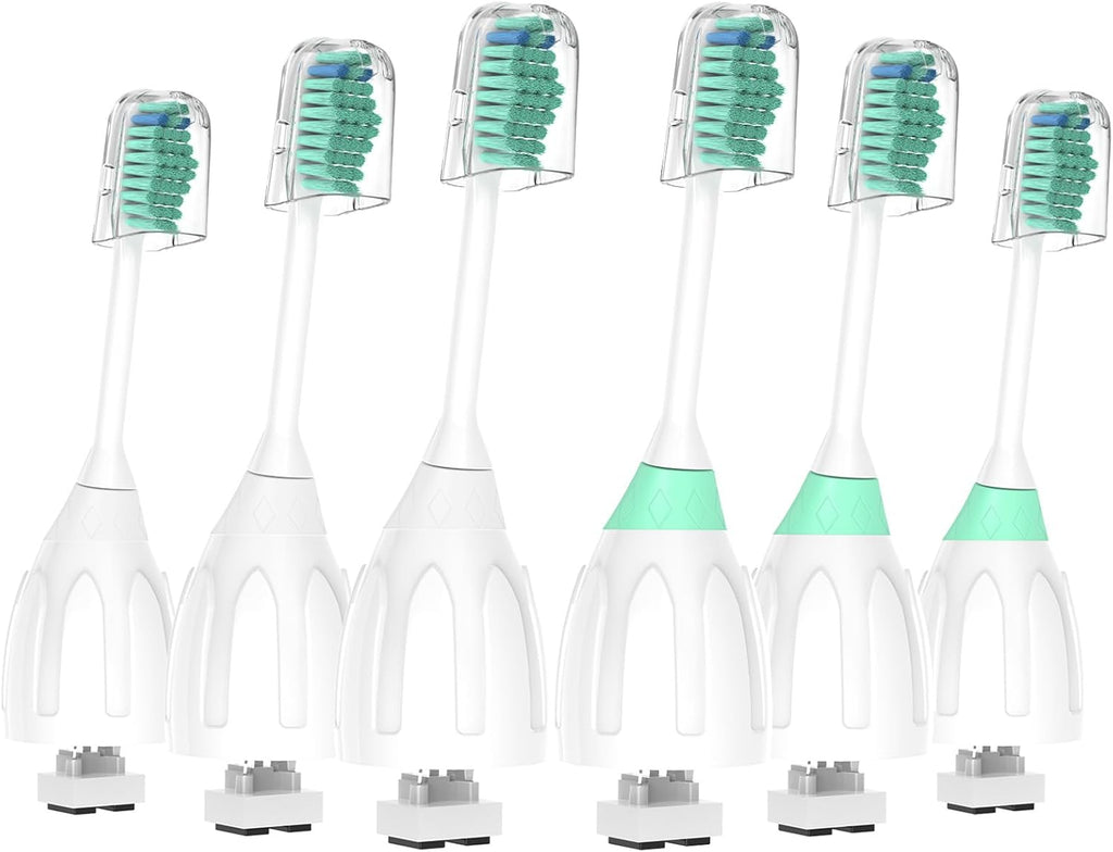 Replacement Toothbrush Heads for Philips Sonicare E-Series Essence Xtreme CleanCare and Other Screw-on Electric Brush Head Multi-Color Rings 6 Packs