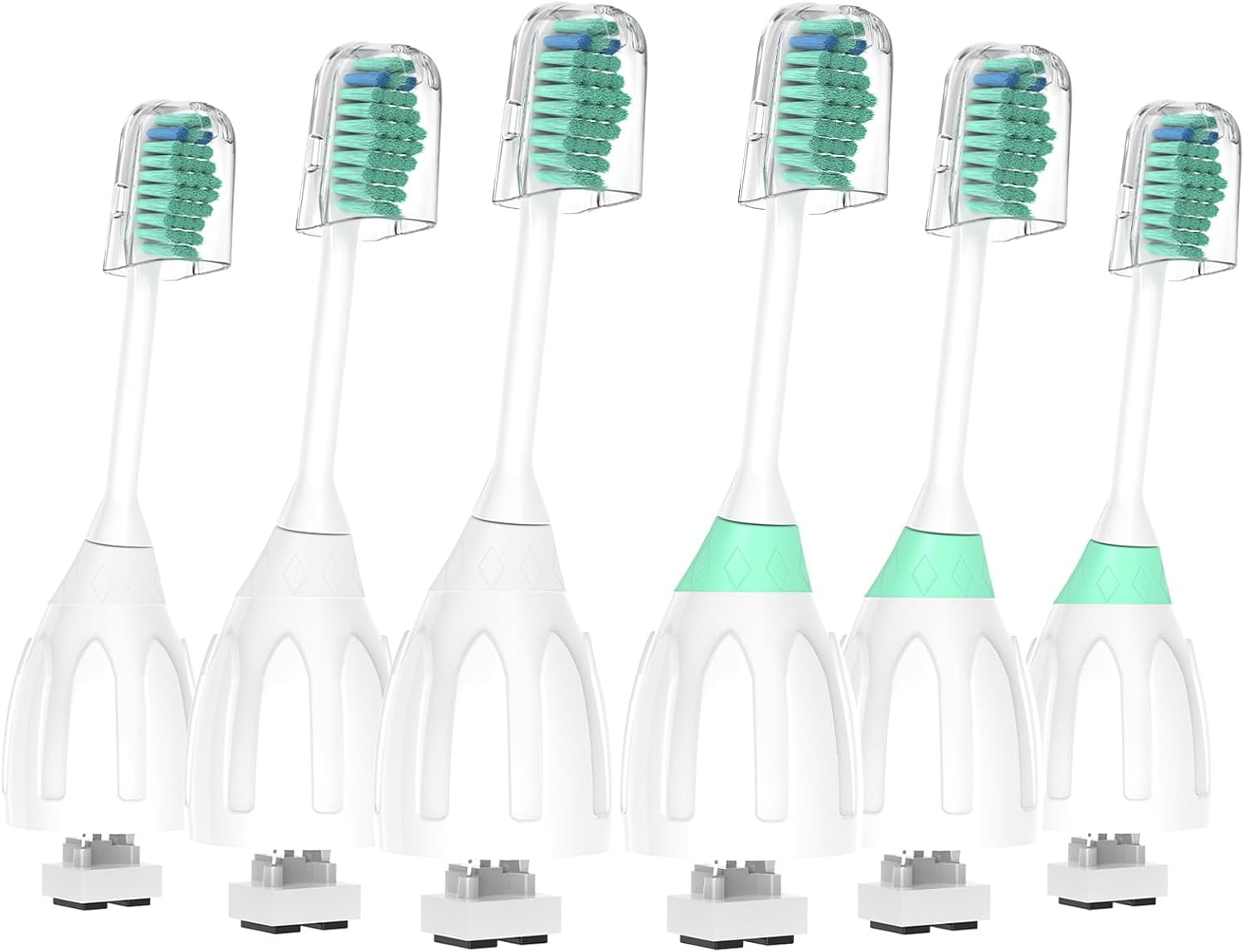 Replacement Toothbrush Heads for Philips Sonicare E-Series Essence Xtreme CleanCare and Other Screw-on Electric Brush Head Multi-Color Rings 6 Packs
