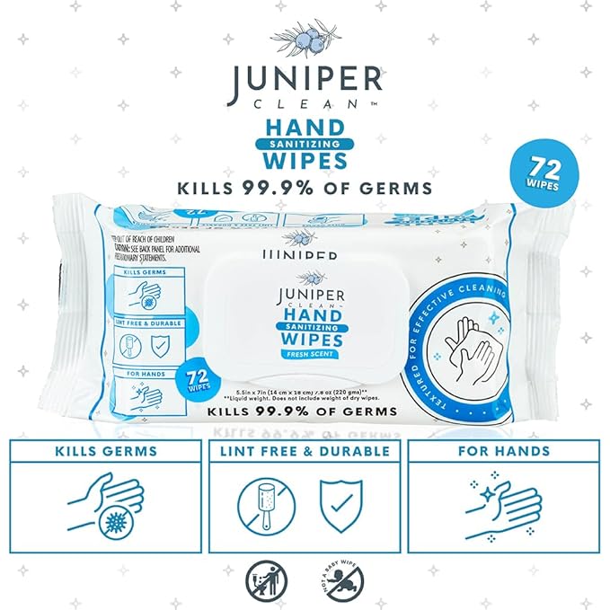 3 Pack Hand Sanitizing Wipes, 216 Count Disposable Hand Sanitizer Wipes, Fresh Scent, Lint Free & Durable