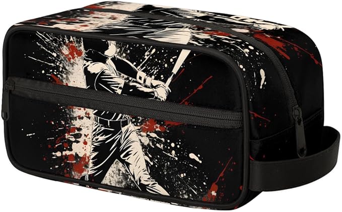 Baseball Player Boys Travel Toiletry Bag Waterproof Wash Bag Shower Shaving Bag Cosmetic Organizer Makeup Bag Portable Toiletries Accessories for Women Men Ball Theme
