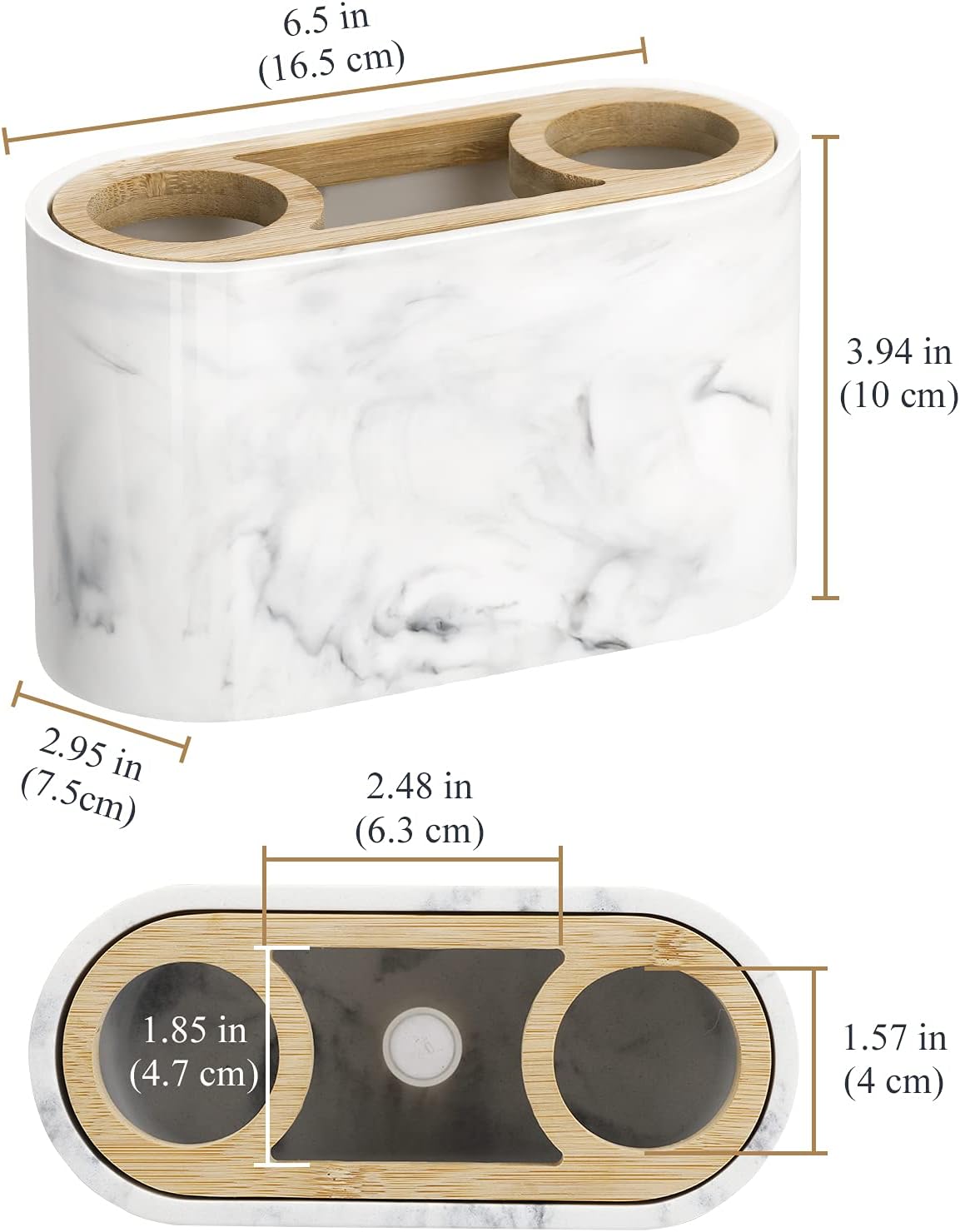 Shinowa Toothbrush Holder,Premium Toothbrush Organizer,Bathroom Storage Organizer for Electric Toothbrush, Toothpaste, Razor, Comb - Ink White