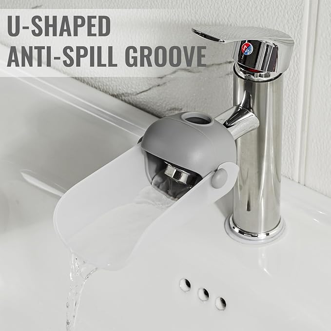 2Pcs Faucet Extender, Fits Standard and Gooseneck Faucets, Grey