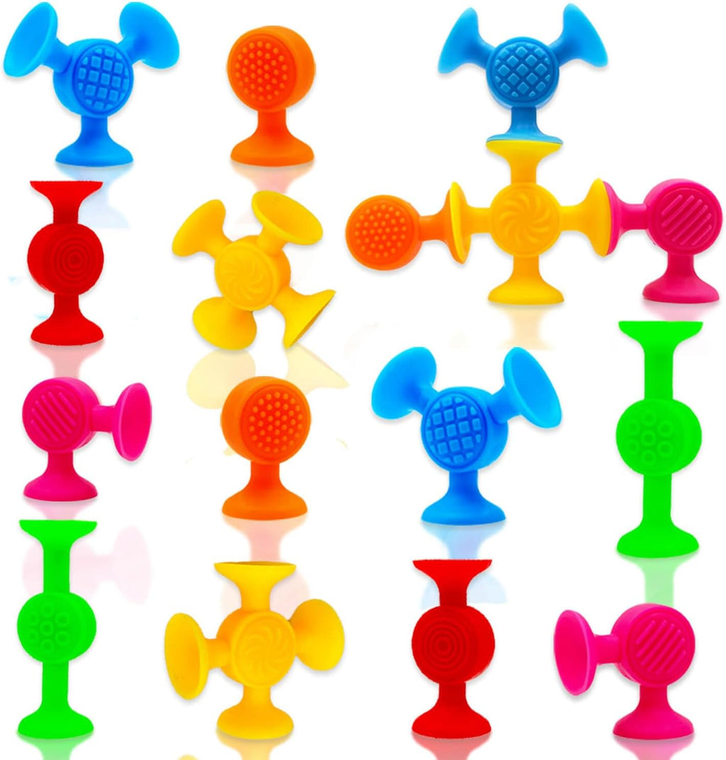 Suction Cup Toys Bath Toys - 12 Pcs Sensory Suction Bath Toy for Toddler Kids, No Hole Bath Suction Toy, Textured Fidget Toys for Travel