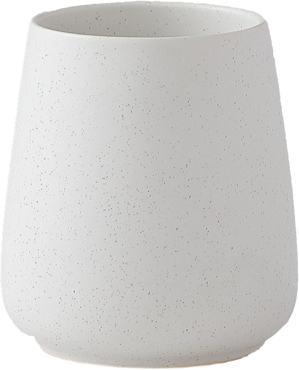 Speckled White Ceramic Toothbrush Holder - Bathroom Tooth Brushing Holders, Toothbrush Cup, Toothpaste Organizer for Bathroom Countertop, Makeup Brush Holder, Pen Holder for Home Desktop Storage
