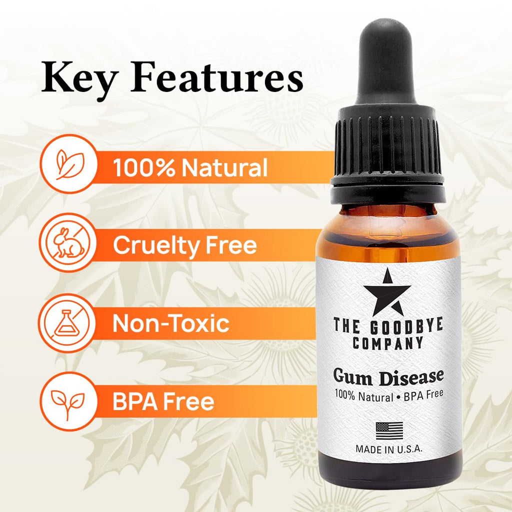 The Goodbye Company Gum Disease Treatment - 100% Pure Neem & Clove Oil - Natural Gingivitis Remedy - Non-Toxic, BPA-Free Oral Care - Fast-Acting Gum Healer (30ml)