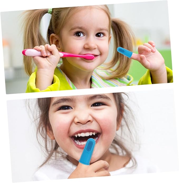 12Pcs Finger Toothbrush Silicone Oral Cleaner Tongue Brush Soft Bristles Ergonomic Fit for Gentle Gum Massage and Deep Plaque Removal