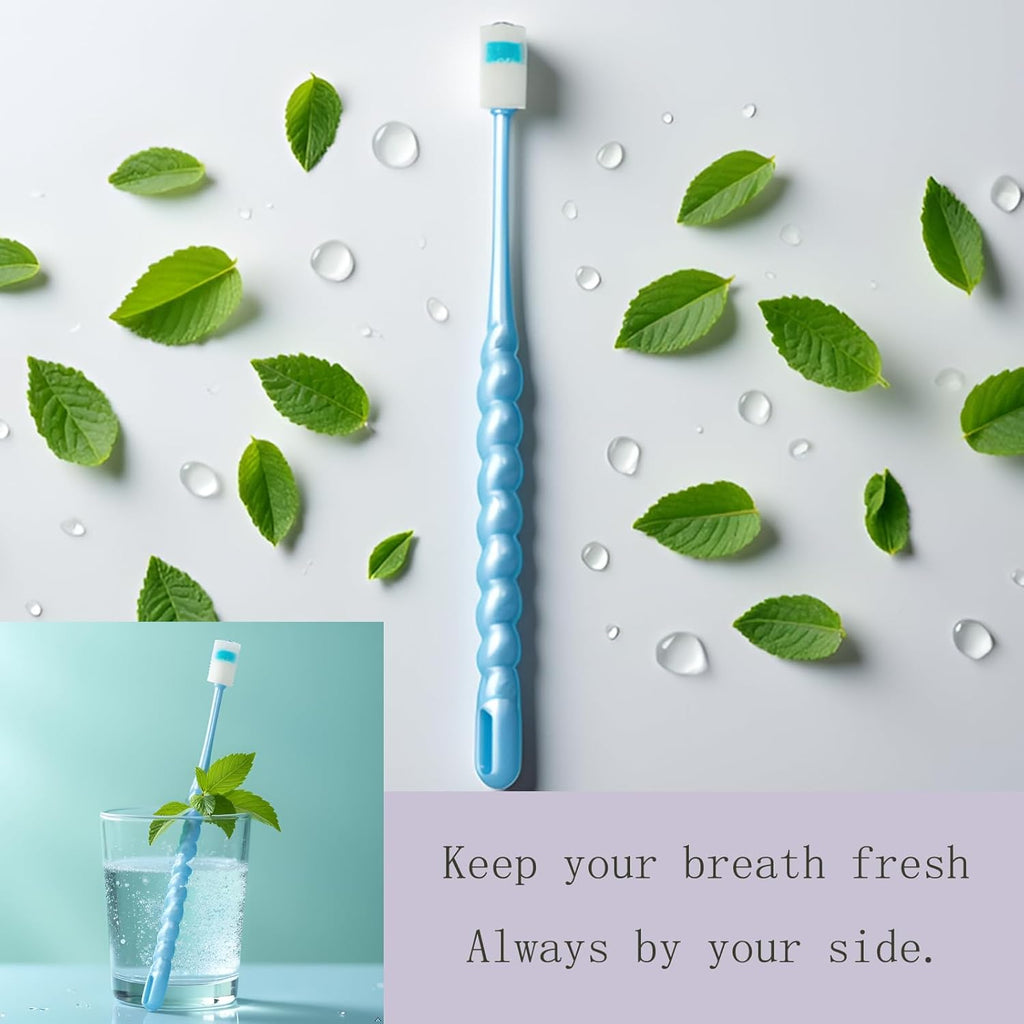 2 PCS Chemotherapy Must Haves for Men Chemotherapy Must Have Toothbrush for Sensitive Mouths Comfort Items Chemo Patients Spinning Toothbrush Oral Support Care Package (Blue)