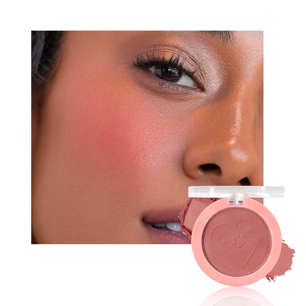 Matte Blush Powder for Cheeks, Cruelty Free Makeup – Long Lasting Natural Face Blusher Makeup, Lightweight Blendable Cheek Color Palette for Women All Skin Tones - #05 Brick Red