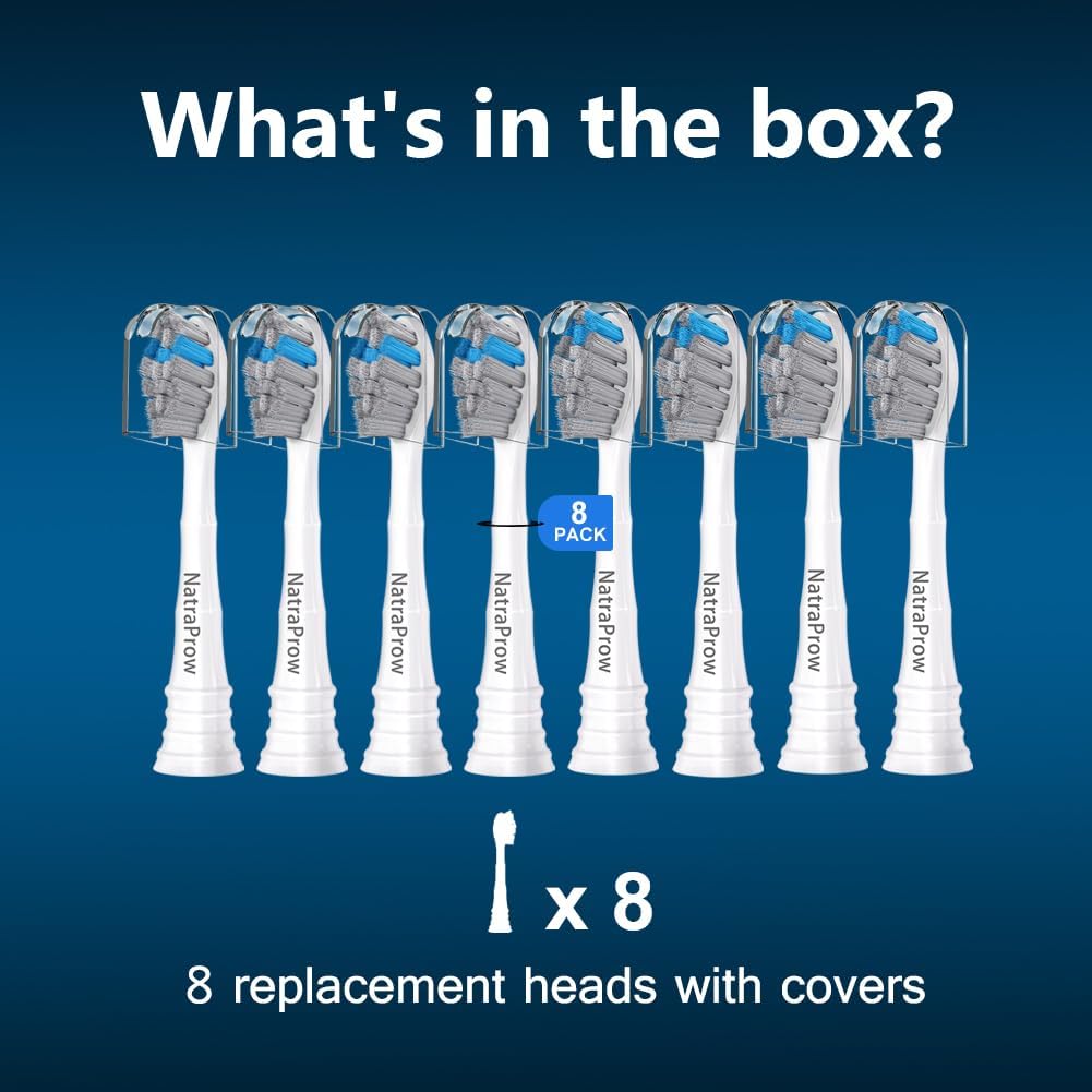 Replacement Brush Heads Compatible with Philips Sonicare Electric Toothbrush, Charcoal/Blue 8 Count Refills