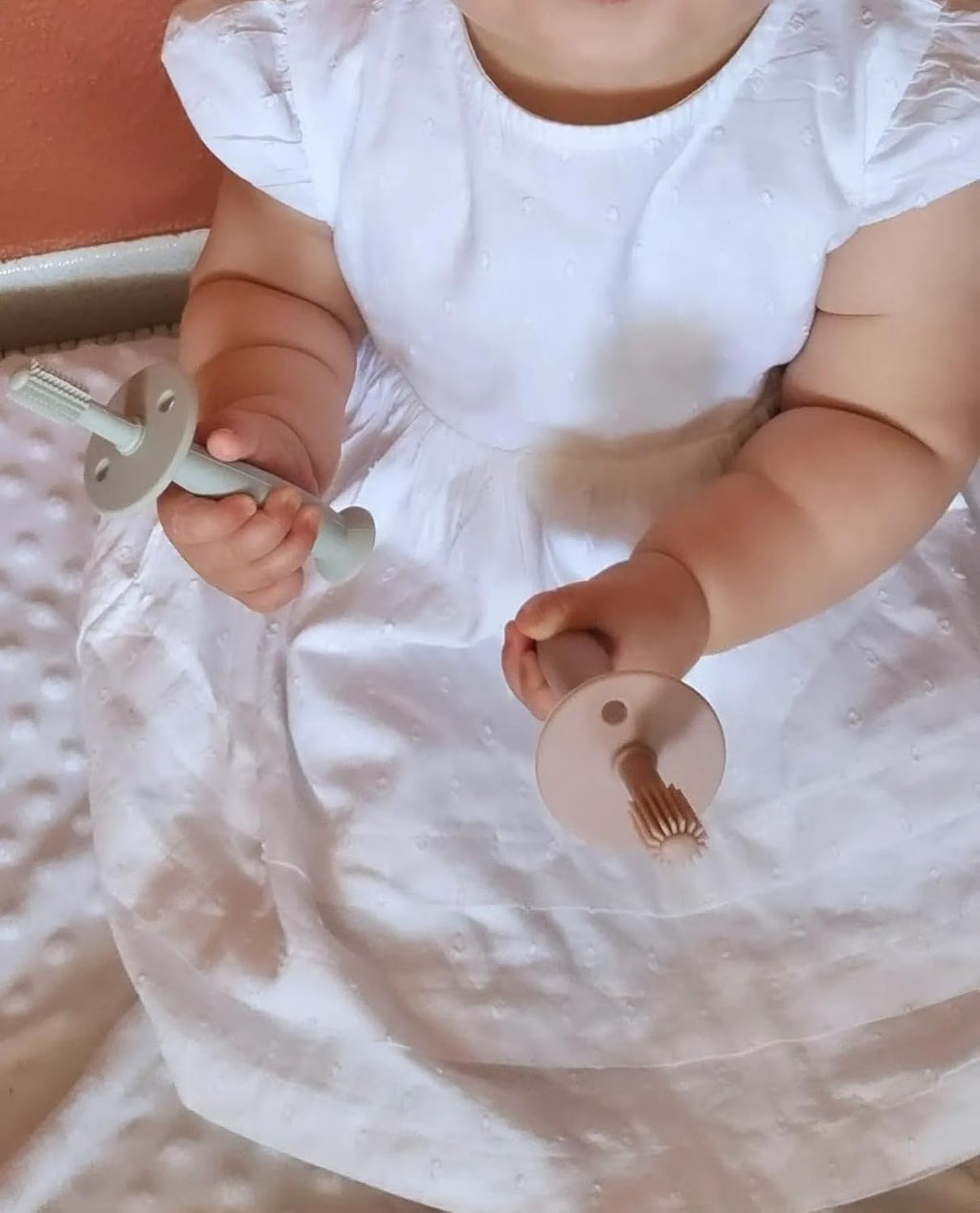 PandaEar Baby Finger Toothbrush Silicone Toothbrush Pink+Blue (3 Set)| Oral Care for Infants Ages 3 Months Plus