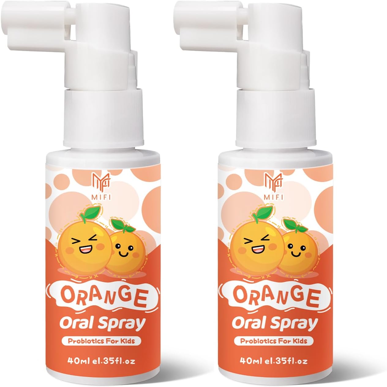 Kids Oral Spray - Probiotic Fruit Flavored Toothpaste Helper for Toddlers, Daily Fresh Breath, Gentle Oral Care Spray for Children (2Pack, Orange)