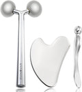 Annarose Face Roller Massager Skin & Gua Sha Facial Tools Stainless Steel, Facial Massage Skin Carefor Face Neck Body, Reduce Puffiness Remove Wrinkles, Valentines Gift for Women