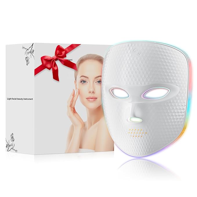 Red Light Therapy for Face LED Face Mask Light Therapy Cordless USB Rechargeable,Red Mask for Home Working Travel Yoga Sleep