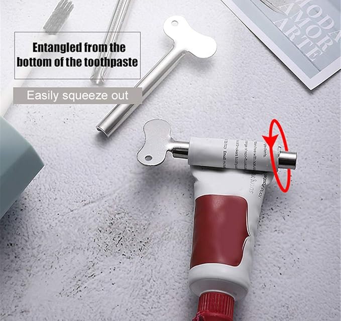 Luckycivia 10 Pcs Stainless Steel Toothpaste Tube Squeezers, Metal Toothpaste Dispenser Squeezers for Bathroom