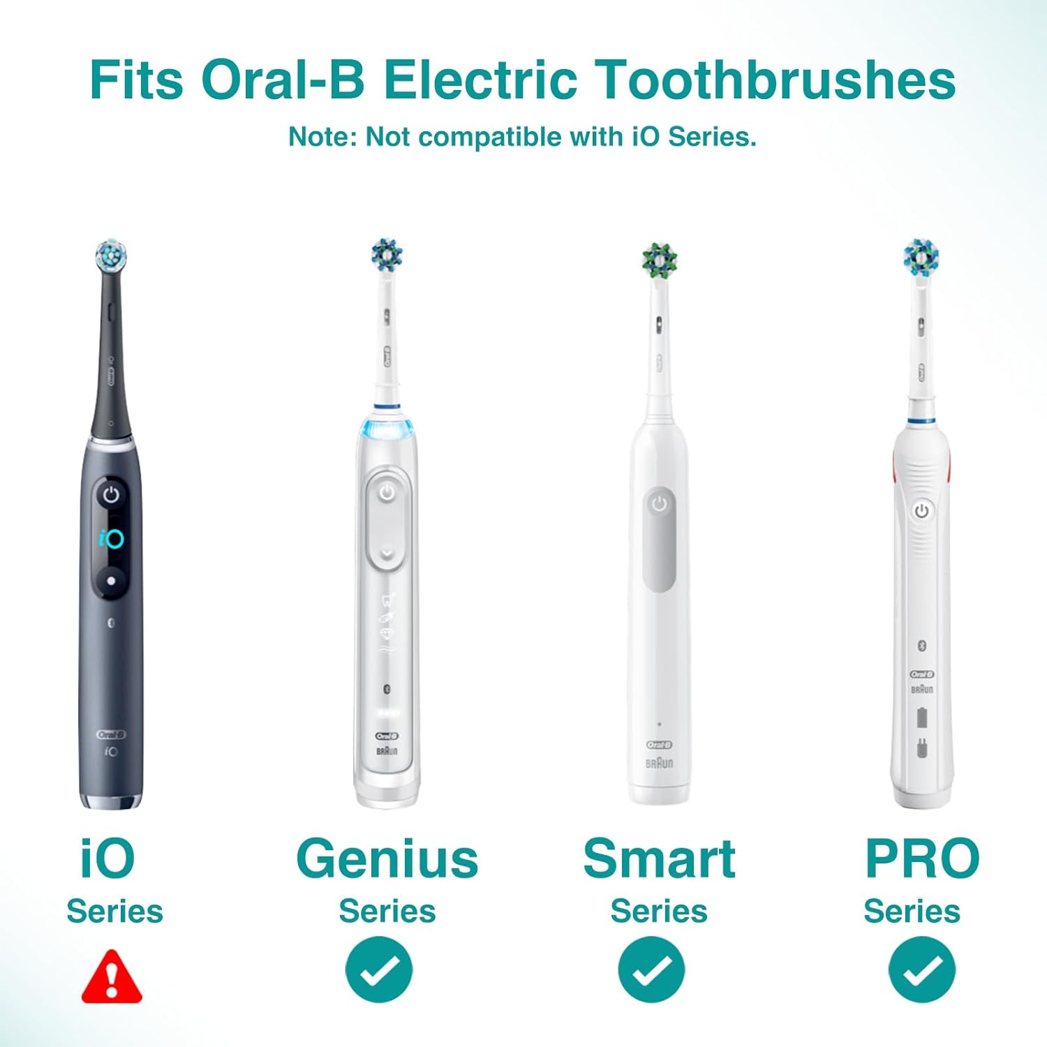 Black Interdental Replacement Brush Heads for Oral-B Electric Toothbrushes (Except The iO Series), 2-Pack, Ideal for Braces, Between Teeth, and Back Teeth Cleaning (2)