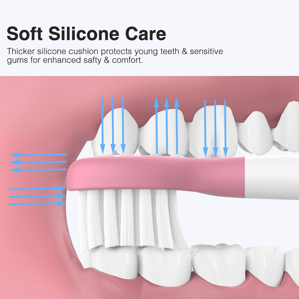 Kids Toothbrush Heads for Philips Sonicare Kids Replacement Heads, for Phillips Sonic Care Kid Small Brush HX6032/94, HX6340,HX6350,HX6320,Soft Compact Brush Head for 3-7 Child,6 Pcs Pink