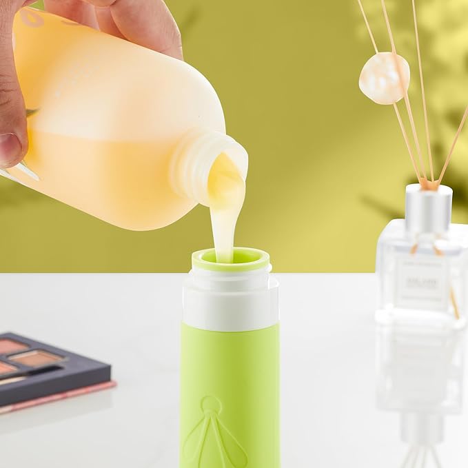 INSFIT Travel Bottles for Toiletries, TSA Approved 3oz Travel Size Containers, BPA Free Leak Proof Squeezable Silicone Tubes for Shampoo Conditioner Lotion Soap with Labels