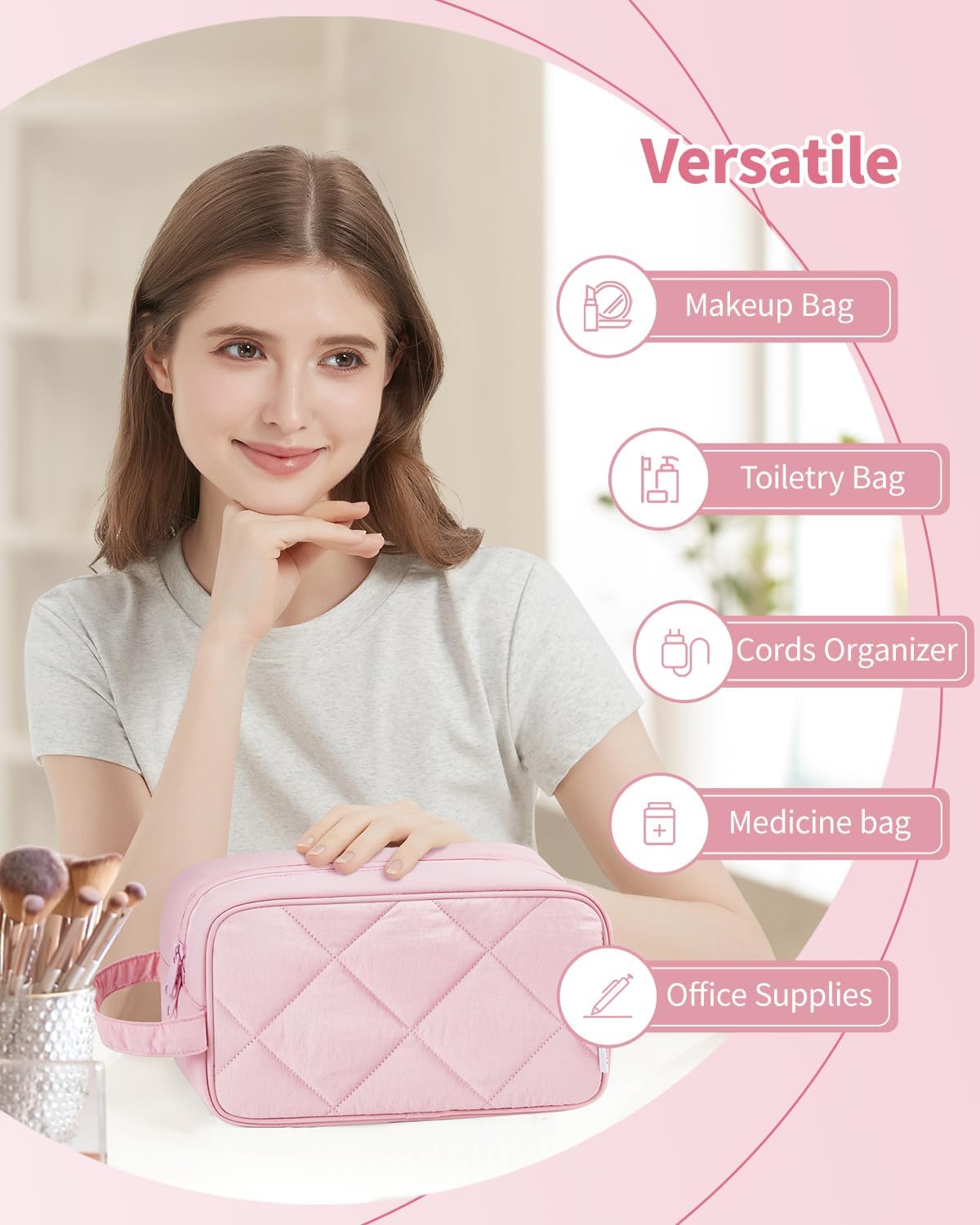 Narwey Travel Toiletry Bag for Women Traveling Dopp Kit Men Travel Bag for Toiletries Cosmetic Bag Makeup Bag Medicine Bag for Traveling