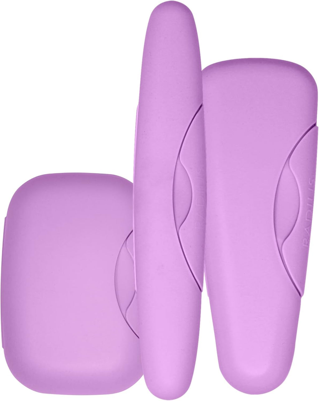RADIUS Travel Case Value Pack, 3 Count (Toothbrush, Razor, Soap), BPA-Free Recycled Plastic, Portable for Bathroom, School, Home, Camping - Lavender