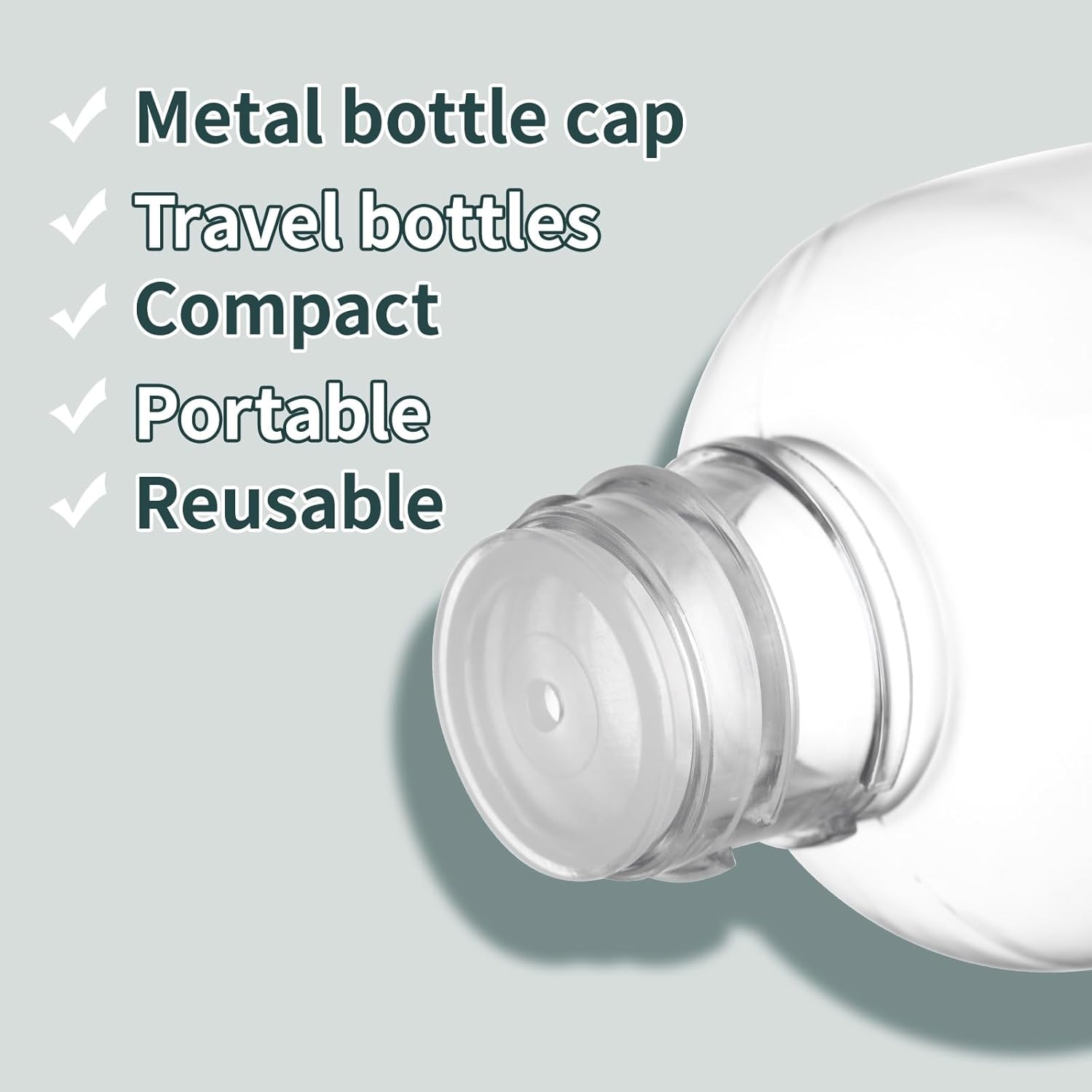 Tekson Plastic Travel Size Bottles 3.4 oz, Mouthwash Bottle, Refillable Containers for Cosmetic with Gold Screw Cap for Travel Essentials (100ml, Clear)