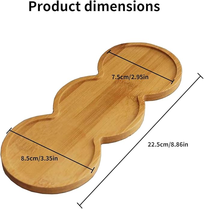 Bamboo soap Dispenser Tray, Bathroom Countertop T ray Kitchen T ray Bamboo Tray Sink T ray Dresser Jewelry Ring Dish, Comestic Holder Bathtub Organizer, Ideal for Jewelry, Cosmetics (8.68" ×3.35"