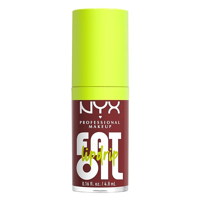 NYX PROFESSIONAL MAKEUP Fat Oil Lip Drip, Moisturizing Lip Oil Gloss, Vegan Tinted Formula, Up to 12 HR Hydration - Sprinkle Sprinkle (Deep Muted Rose)