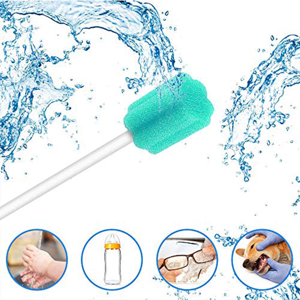 250 Count, ZIZNBA Disposable Mouth Swabs Sponge, Unflavored & Sterile Oral Swabs Dental Swabsticks for Mouth Cleaning