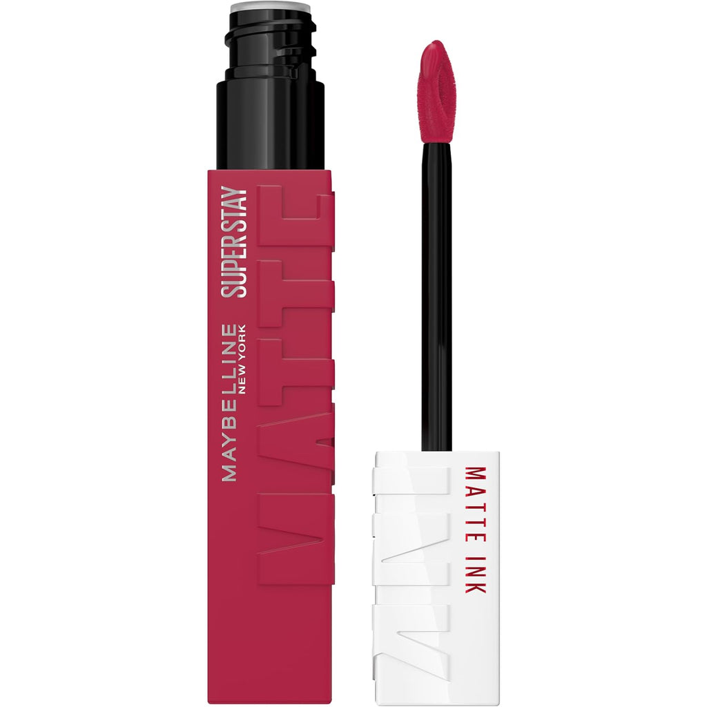Maybelline Super Stay Matte Ink Liquid Lipstick Makeup, Long Lasting High Impact Color, Up to 16H Wear, Founder, Cranberry Red, 1 Count, Packaging May Vary