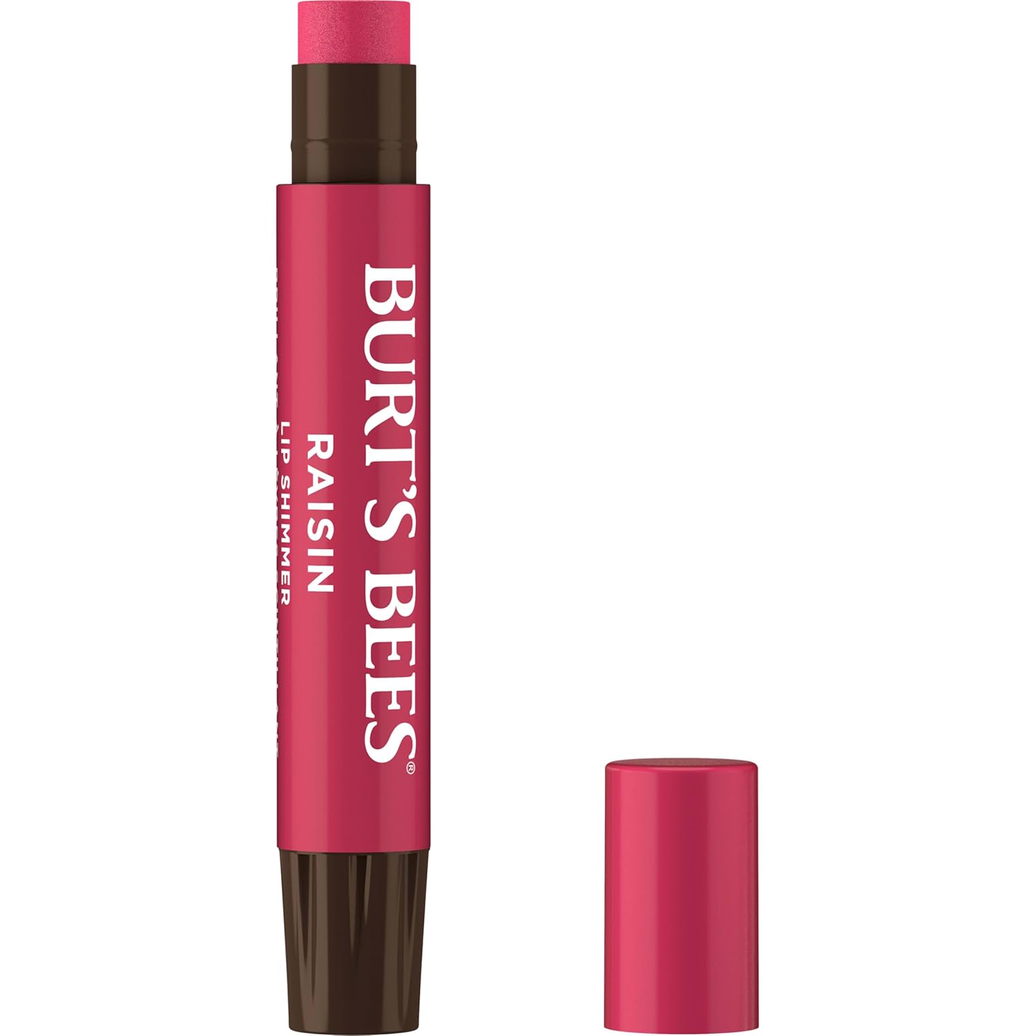 Burt's Bees Shimmer Lip Tint Set, Tinted Lip Balm Stick, Moisturizing for All Day Hydration with Natural Origin Glowy Pigmented Finish & Buildable Color, Raisin (1-Pack)
