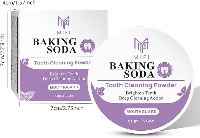 PEGO Adult Tooth Powder, Stain Remover for Teeth - Deep Cleaning Formula, Gentle & Non-Irritating, Effective Plaque Removal, Fresh Breath, Daily Oral Care for Adults (Baking Soda)