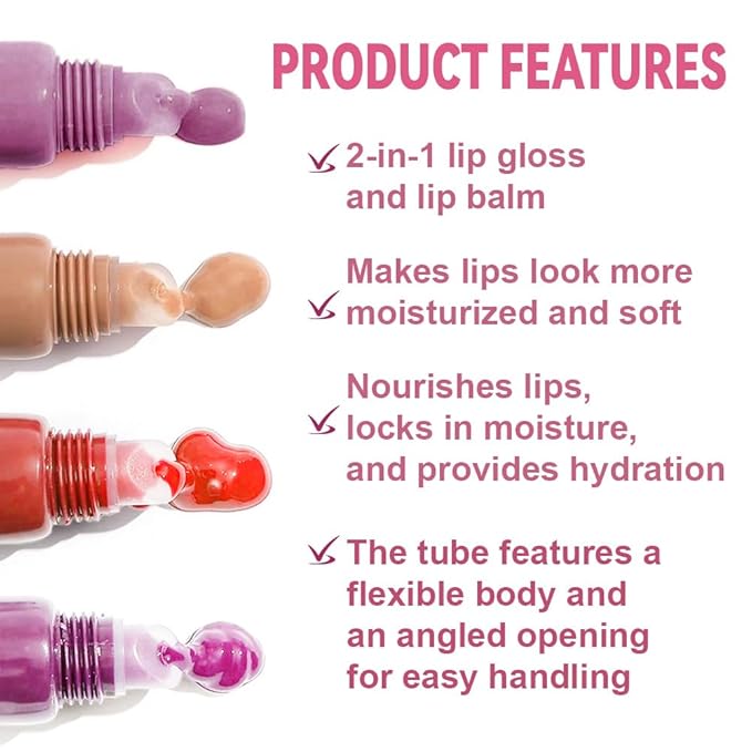 3Pcs Summer Glow Reviver Lip Balm Butter Lip Gloss, Melting Lip Serum, Ultra-Hydrating Natural Vegan Lip Oil, Sheer-Tinted Shine & Hydration, Soothes & Softens Dry Lips (01+02+03)