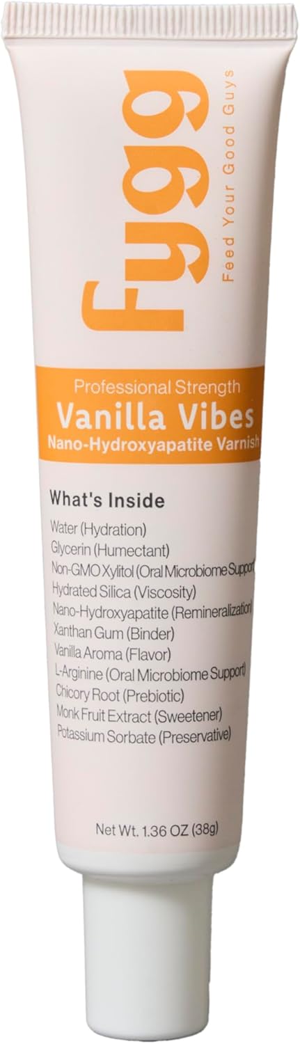 Fygg Nano-Hydroxyapatite Dental Varnish | Fluoride-Free Enamel Repair for Sensitive Teeth | Mild Mint Flavor, Suitable for Adults & Kids (1.36oz, Vanilla)