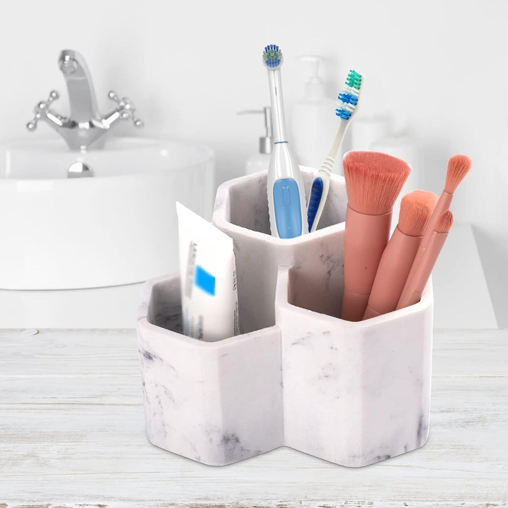 Toothbrush Holder for Bathrooms Toothpaste Holder Stand Bathroom Organizer for Toothbrush Makeup Brushes Holder