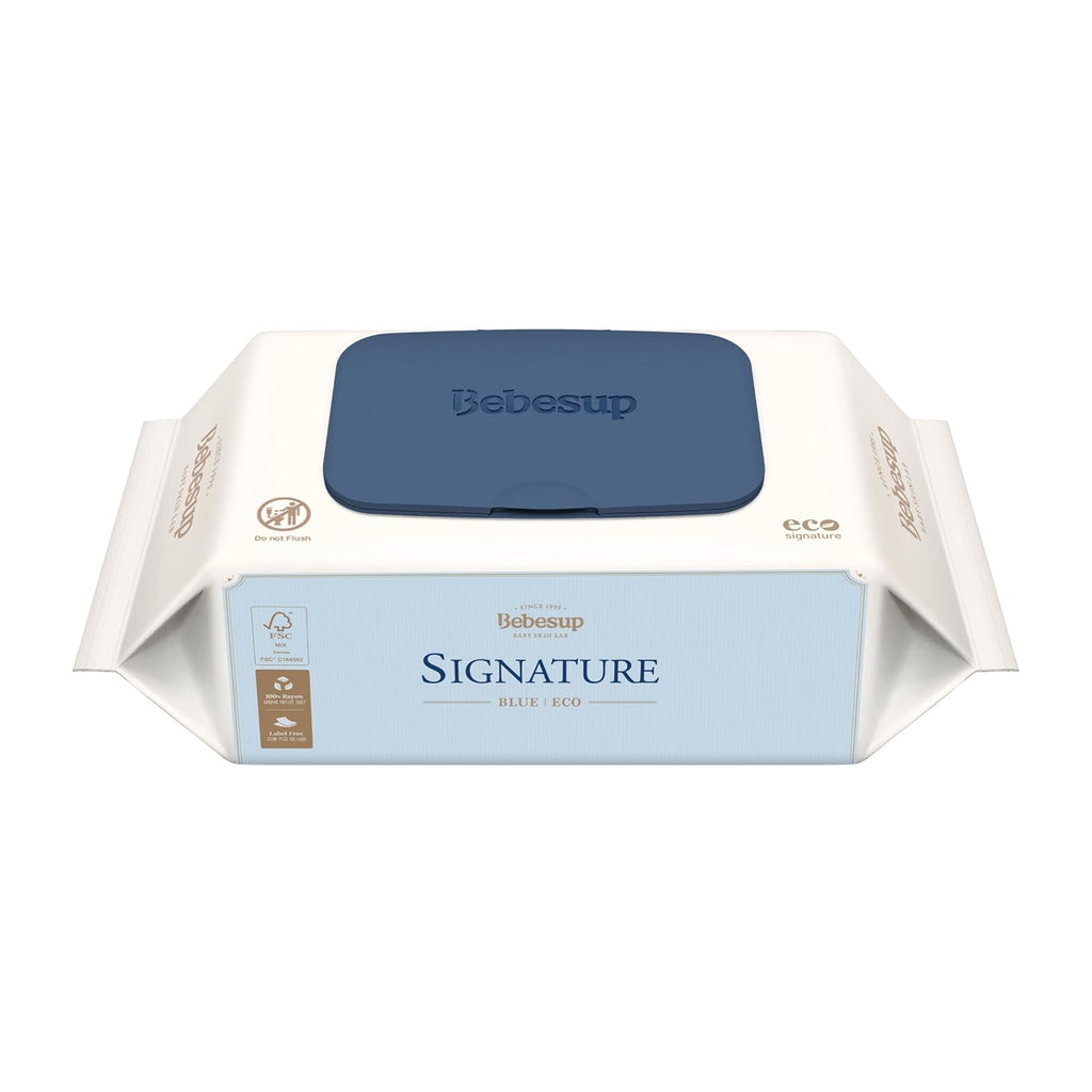 BEBESUP- Korea’s #1 Signature Eco Baby Wipes- 100% Plant-Based 99% Drinkable Water-Based Unscented Ultra-Thick Organic baby wipes Hypoallergenic for sensitive skin Flip-Top (1 Pack)