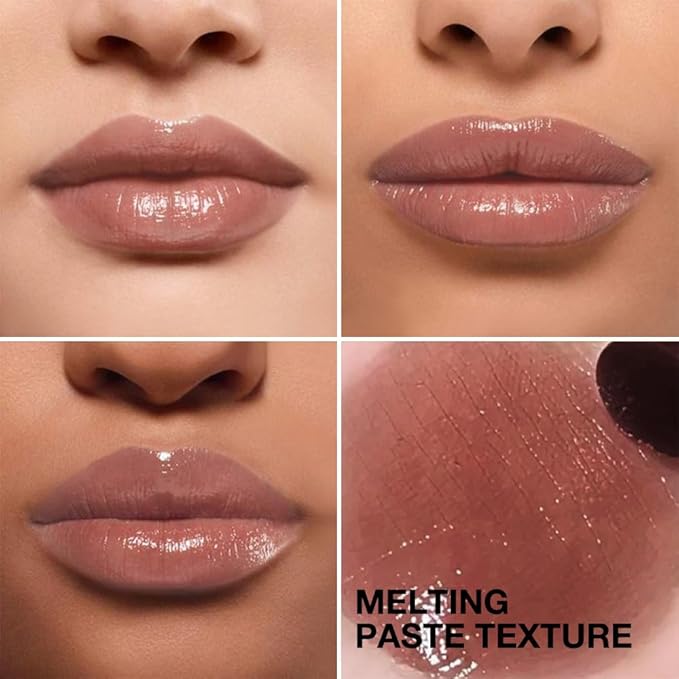 Dark Brown Honey Tinted Lip Stain Lip Balm Lip Gloss Lipstick, Sheer Hydrating Lip Stains Tint, Moisturizing Lip Color for All Skin Tones, Nourishing Lip Balm with a Hint of Natural Black Cherry