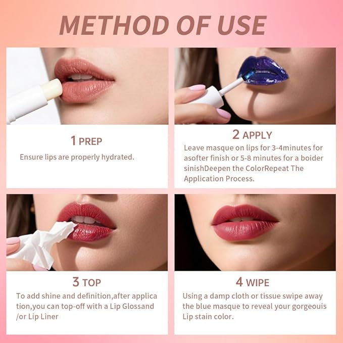 Lip Stain Peel Off – Wipe-Off Lip Stain Tattoo | Long Lasting Waterproof Lip Tint, High-Pigment Matte Lip Color, Smudge & Transfer Proof Lip Stains Masque, Kiss-Proof All-Day Lip Makeup 07#