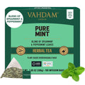 VAHDAM, Pure Mint Herbal Tea (100 Pyramid Tea Bags) Caffeine Free, Non GMO, Gluten Free | Blend of Spearmint & Peppermint - Sweet & Minty | Resealable Ziplock Pouch
