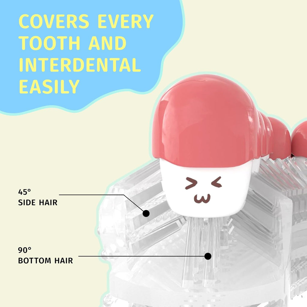 Kids U Shaped Electric Toothbrush，auto Sonic Baby Toothbrush，Cartoon Dinosaur 360-Degree Cleaning IPX7 Waterproof Design*（2-7y）