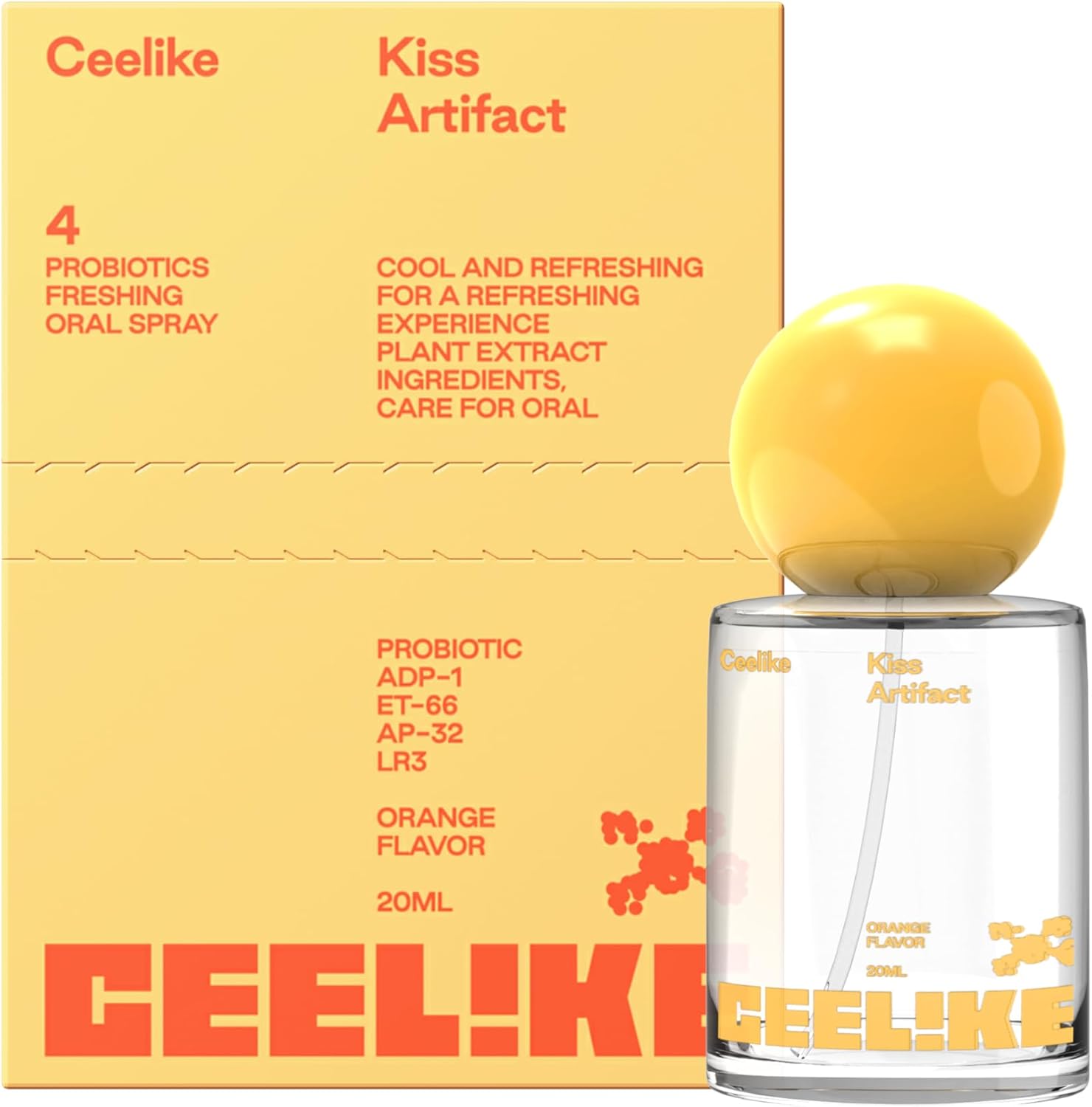 Oral Spray – Fresh Breath, Dual Cooling Experience & Convenient On-The-Go Design – Perfect for Freshening Breath Anywhere, Anytime (Orange, 1 Count)