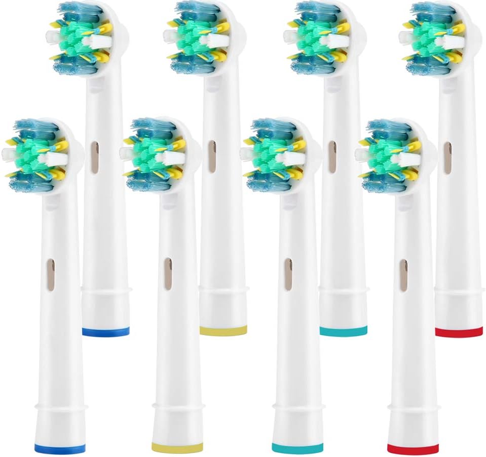 Toothbrush Replacement Heads Refill for Oral Electric Toothbrush Pro 1000 Pro 3000 Pro 5000 Pro 7000 Vitality Floss Action,8 Count with Covers