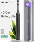 SURI 1.0 Sonic Electric Toothbrush with UV Cleaning Travel Case |1 Month+ Battery | Designed in California | Electric Toothbrush for Adults | Travel Toothbrushes | Tooth Brush | Black