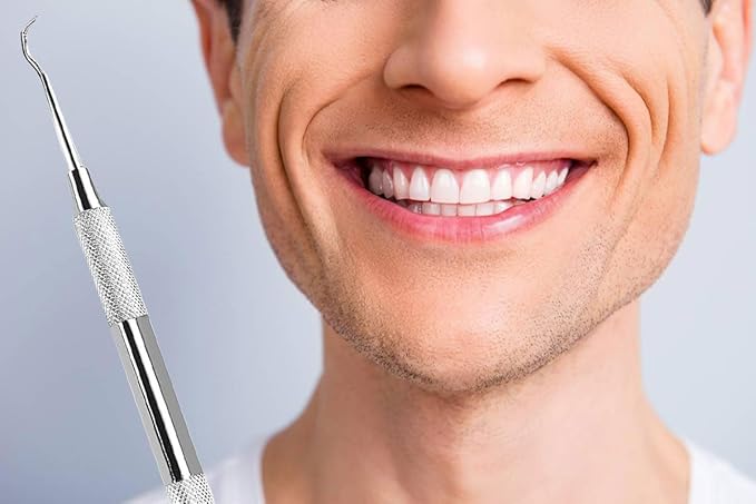 Professional Dental Tools - Dental Pick, Dental Scaler for Tartar Plaque Remover Tooth Cleaner Teeth Scraper Dentist Hygienist Kit Sickle Scaler Teeth Cleaning Set Stainless Steel 1 Pc By Krisp Beauty