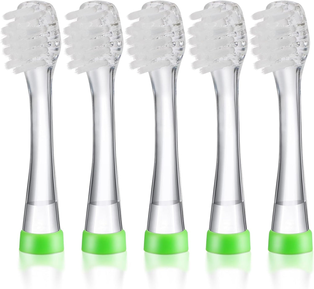 Baby Toothbrush Heads Compatible with Papablic BabyHandy/Toddler Sonic Electric Toothbrushes, Compatible with Brush-Baby BabySonic/Seago SG902/SG602, 5 Pack (18-36 Month)