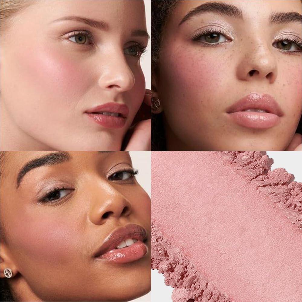 Single Soft Rose Pink Matte Powder Blush Palette Face Makeup, Blush for Looks Younger Cheeks, Monochrome Cream Blushes Lightweight Long Lasting, Blush for Women All Skin Tones Paleta de, 01