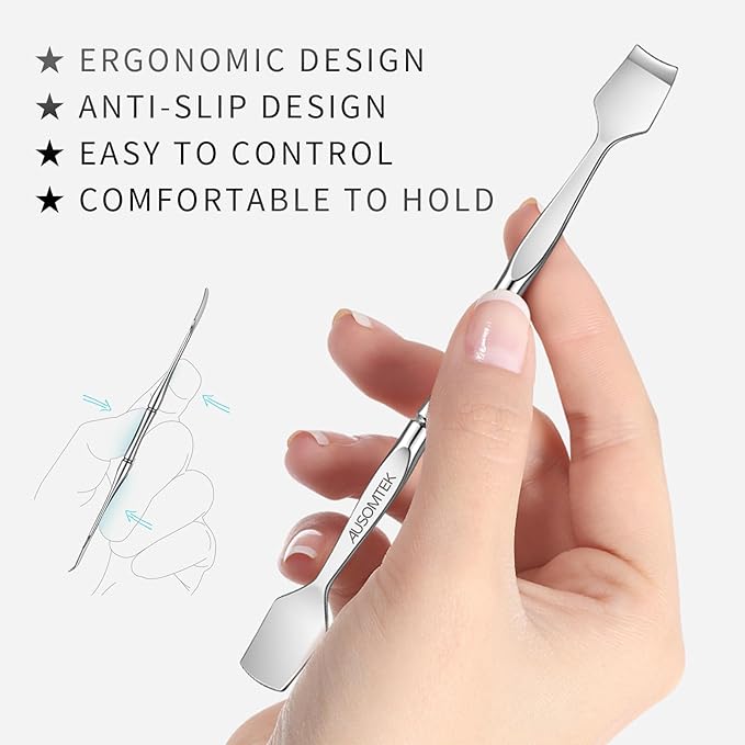 Blackhead Remover Tool, Pore Cleaner & Comedone Extractor Face Spatula, Professional Stainless Steel Whitehead & Pimple Extractor Tool for Facial Skin Care with Cyan PU Case