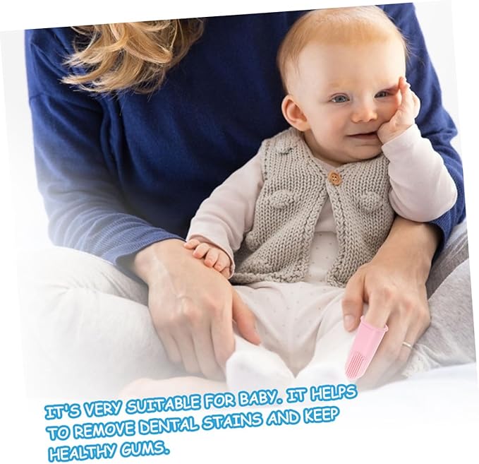 12Pcs Finger Toothbrush Silicone Oral Cleaner Tongue Brush Soft Bristles Ergonomic Fit for Gentle Gum Massage and Deep Plaque Removal