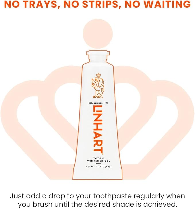 LINHART Whitening Toothpaste 3.4 Oz and Teeth Whitening Gel 1.7oz – Set for Sensitive and Normal Teeth (Smile Set)