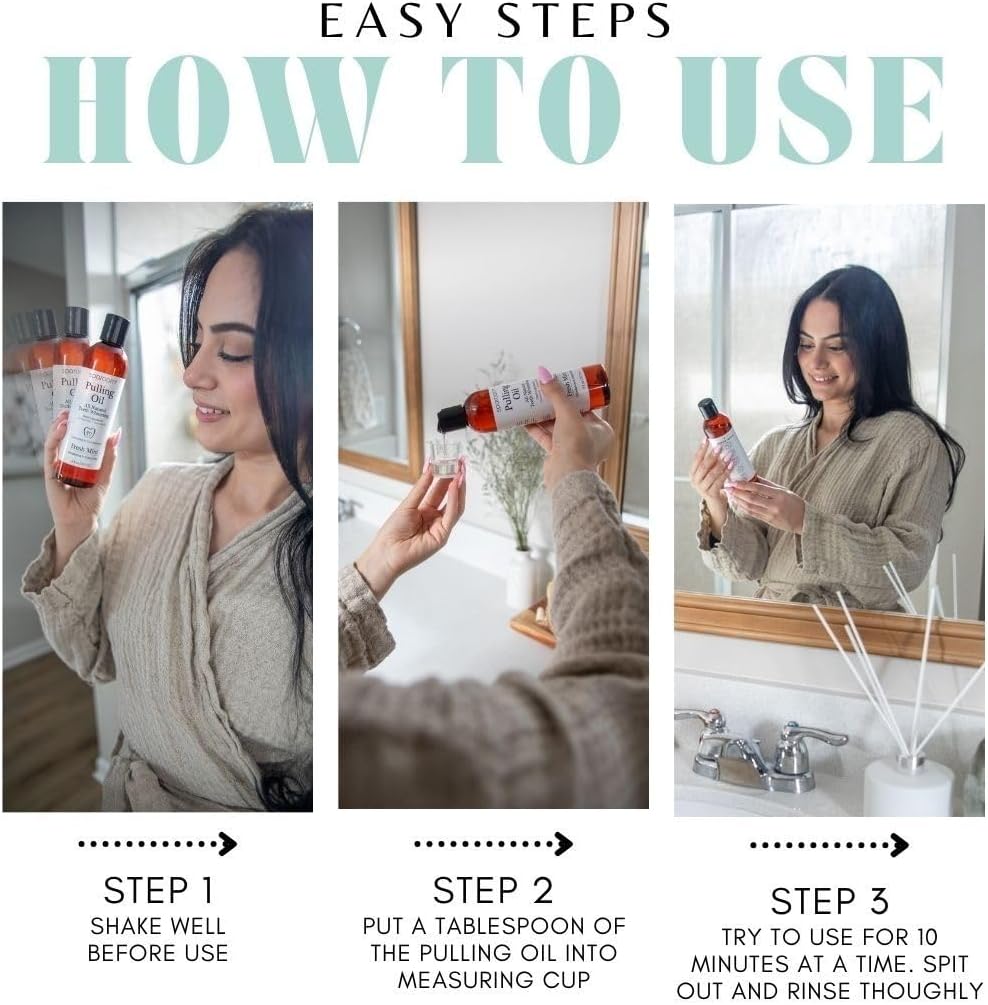 SpaRoom Oil Pulling for Teeth and Gums – Coconut Oil Pulling for Teeth with Tongue Scraper, Fresh Mint Flavor, Natural Mouthwash Alternative for Gum Health, Oral Hygiene, and Breath Support, 8 fl oz